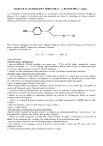 Exercice 1 Synthèse d`un médicament, la benzocaïne - studynet-lb