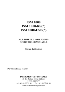 ISM1000 - Instruments et Systèmes