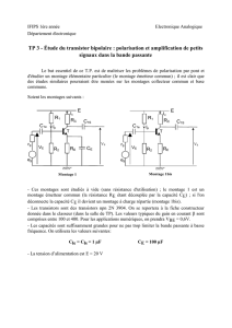 TP 3 - Étude du transistor bipolaire : polarisation et