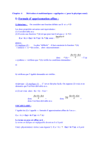 Chapitre 6 Dérivation et mathématiques « appliquées » (