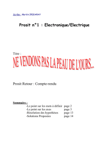 Prosit n°1 : Electronique/Electrique