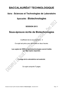 Sous-épreuve écrite de Biotechnologies