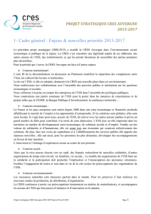 Télécharger le projet stratégique de la CRESS Auvergne 2013-2017