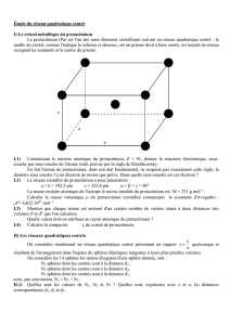 Étude du réseau quadratique centré