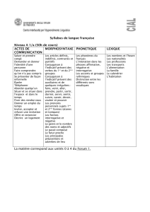 Syllabus de langue française