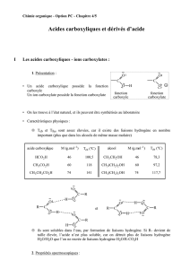 Chimie organique - Option PC - Chapitre 4/5 Acides carboxyliques