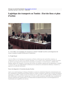 Logistique des transports en Tunisie : Etat des lieux et