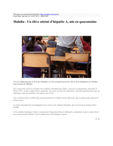 Mahdia : Un élève atteint d`hépatite A, mis en quarantaine : Kapitalis