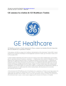 GE annonce la création de GE Healthcare Tunisia : Kapitalis : http