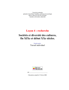 Sociétés et diversités culturelles - Jean-Marie Tremblay