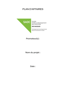 Plan d`affaires - SADC des Basques