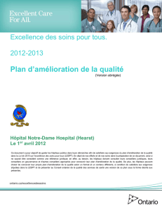 Plan d`amélioration de la qualité 2012-2013 - Hôpital Notre