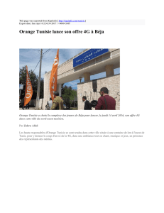Orange Tunisie lance son offre 4G à Béja : Kapitalis : http://kapitalis