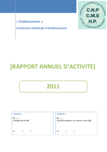RAPPORT ANNUEL D`ACTIVITE ANNEE 2011