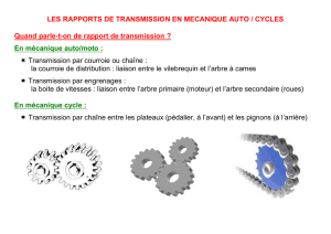 les rapports de transmission en mecanique auto / cycles