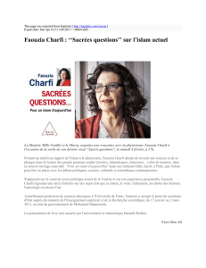 Faouzia Charfi : ``Sacrées questions`` sur l`islam actuel : Kapitalis