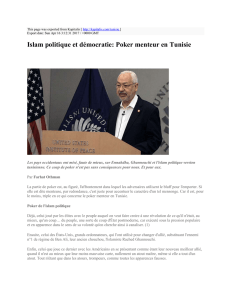 Islam politique et démocratie: Poker menteur en Tunisie : Kapitalis