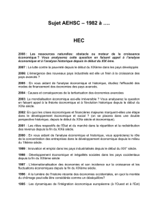 Sujet AEHSC – 1982 à …. HEC 2008 : Les ressources naturelles