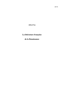 Littérature française de la Renaissance: