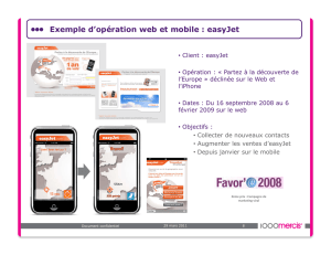Exemple d`opération web et mobile : easyJet