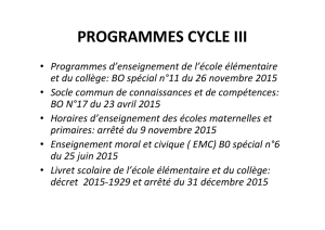 Presentation Francais Cycle 3