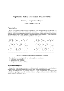 Algorithme de Lee : Résolution d`un labyrinthe - Ensiwiki