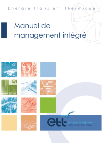 Manuel de management intégré - Energie Transfert Thermique