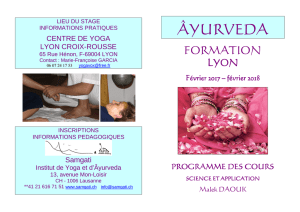 Formation ayurvéda fév17-fév18 - Cours de Yoga – Lyon Croix