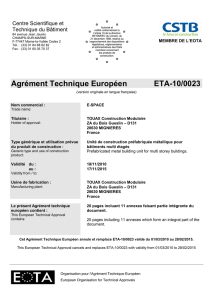 Agrément Technique Européen ETA-10/0023