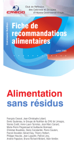 Alimentation sans résidus - Gastroenterologue -Paris