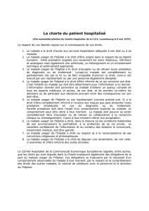 La charte du patient hospitalisé