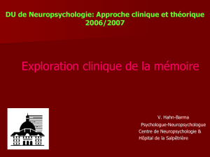 DU de Neuropsychologie: Approche clinique et