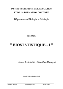 BIOSTATISTIQUE - 1 - UVT e-doc