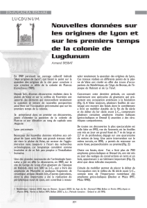 Nouvelles données sur les origines de Lyon et sur les premiers