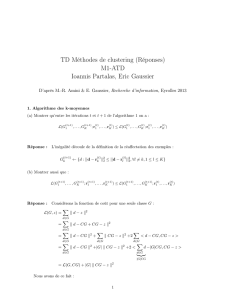 TD Méthodes de clustering (Réponses) M1