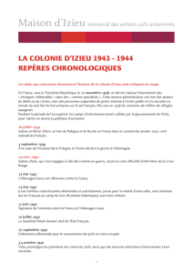 la colonie d`izieu 1943 - 1944 repères chronologiques