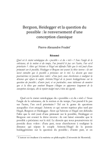 Bergson, Heidegger et la question du possible : le