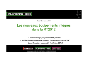 Les nouveaux équipements intégrés dans la RT2012