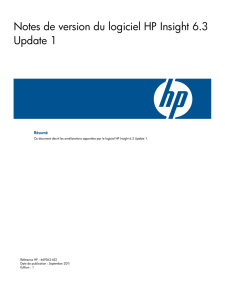 Notes de version du logiciel HP Insight 6.3