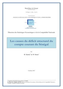 Les causes du déficit structurel du compte courant du Sénégal
