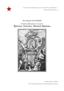 Épicure, Lucrèce, Baruch Spinoza