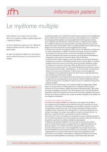Le myélome multiple - Sociéte Française d`hématologie