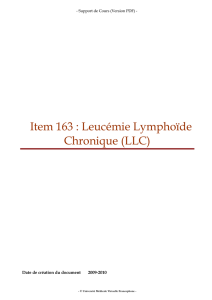 Item 163 : Leucémie Lymphoïde Chronique (LLC) - unf3s