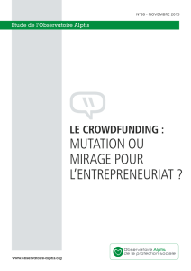 Crowdfunding : mutation ou mirage pour l`entrepreneuriat