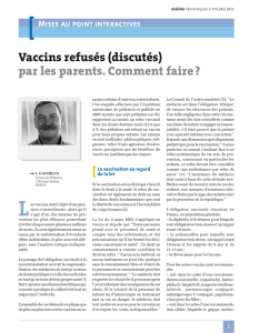 Vaccins refusés (discutés) par les parents. Comment faire