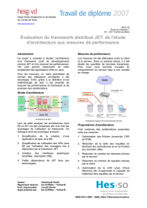 Evaluation du framework distribué JET: de l`étude d`architecture aux