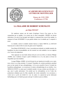 la maladie de robert schumann - Académie des Sciences et Lettres