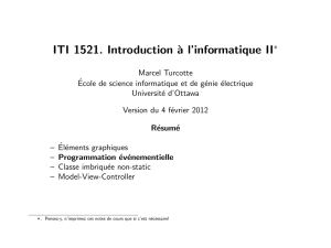 ITI 1521. Introduction `a l`informatique II