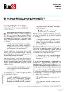 Article du médias Rue89 - Union Bouddhiste de France