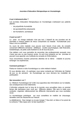 rencontre de rhumatologie pratique 2014